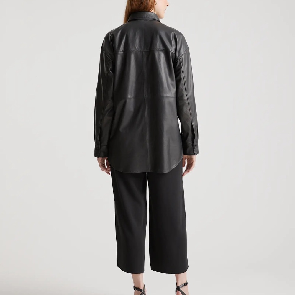 NWT Quince 100% Leather Shirt Jacket - Picture 13 of 14
